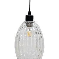 First Choice Lighting Birch - Clear Fluted Glass Easy Fit Pendant Shade