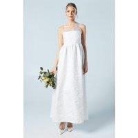 Oasis Women's Cami Strap Babydoll Jacquard Wedding Dress in Ivory | Size: 10