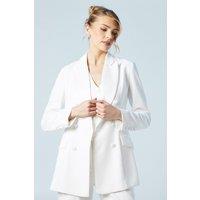 Coast Women's Premium Hourglass Silhouette Double Breasted Bridal Blazer in Ivory | Size: 10