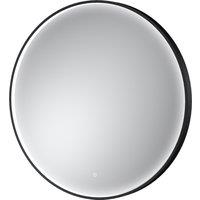 Balterley Round Inset Framed LED Mirror with Demister Pad, 800mm - Black