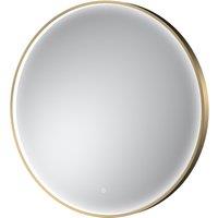 Balterley Round Inset Framed LED Mirror with Demister Pad, 800mm - Brushed Brass in Metallics