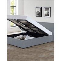 Modernique Faux Leather Ottoman Storage Bed, End Gas Lift Up Beds in Grey | Size: Double