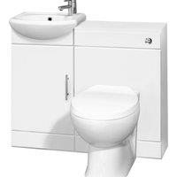 Balterley Cloakroom Cabinet Basin WC Unit Cistern Toilet Pan Soft Close Seat in White