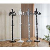 Modernique Lovella Thick Metal Tube Stand Tube Coat Rack with Heavy Sturday Marble Base in White