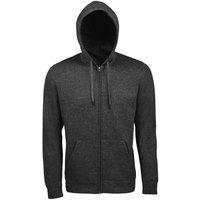 SOL'S Men's Seven Full Zip Hooded Sweatshirt Hoodie in Charcoal | Size: Small