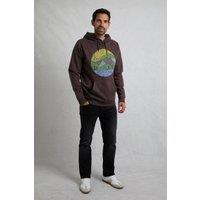 Weird Fish Men's Bryant Front Print Graphic Popover Hoodie in Wine | Size: Small
