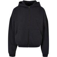 Build Your Brand Men's 90s Full Zip Hoodie in Black | Size: Large