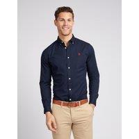 U.S. POLO ASSN. Men's Stretch Cotton Poplin Shirt in Dark Navy | Size: XL