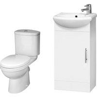 Balterley Cloakroom Compact Vanity Unit, Toilet & Seat - Gloss White