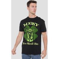 Star Wars Men's St Patrick'S Day Yoda Lucky T-Shirt Black | Size: Medium