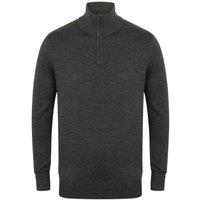 Henbury Men's 1 4 Zip Long Sleeve Jumper in Grey | Size: 2XL