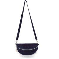 Kitise Women's Classic Design Bum Bag Style Italian Pouch Suede Leather Crossbody Sling Bag in Navy