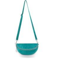 Kitise Women's Classic Design Bum Bag Style Italian Pouch Suede Leather Crossbody Sling Bag in Turquoise