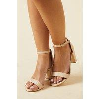 Dorothy Perkins Women's Wide Fit Spark High Block Heel Sandals in Blush | Size: 7