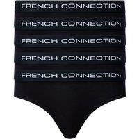 French Connection Women's 5 Pack Cotton Briefs in Black | Size: XS