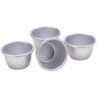 KitchenCraft Set of Four 7.5cm Mini Pudding Moulds in Metallics