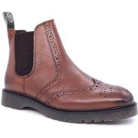 Frank James Men's Warkton Leather Brogue Chelsea Boots in Brown | Size: 11