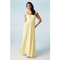 Coast Women's Corset Detail Georgette Bridesmaid Maxi Dress in Lemon | Size: 10