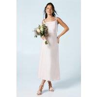 Oasis Women's Spaghetti Strap Cowl Front Bridesmaid Midi Dress in Blush | Size: 10