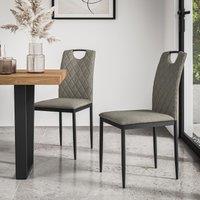 More4Homes Set Of 8 Monza Fabric Dining Chair Modern Padded Seat Metal Legs Kitchen in Grey