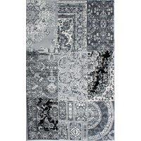 Kukoon Black Grey Monochrome Traditional Patchwork Living Area Rug | Size: 240 cm x 330 cm