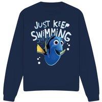 Disney Finding Nemo Dory Just Keep Swimming Sweatshirt Navy | Size: Small