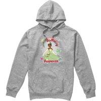 Disney The Princess & The Frog Birthday Princess With Tiana Unisex Hoodie Light Grey | Size: Small