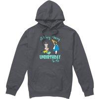 Alice In Wonderland Very Merry Unbirthday To Me Hoodie Charcoal | Size: Small