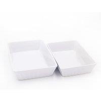 World of Flavours 2pc Lasagne Dish Set with Medium Ceramic Baking Dish & Large Ceramic Baking Dish in White