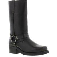 Woodland Men's High Harley Western Harness Leather Boots in Black | Size: 12