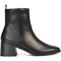 XY London Women's 'Angela' Square Toe Low Heel Ankle Booties With Block Heel in Black | Size: 4
