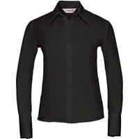 Russell Collection Women's Ultimate Non-Iron Long-Sleeved Shirt in Black | Size: 14