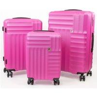 Pierre Cardin Soleil Wheeled Hard Sided 3pc Suitcase Set TSA Luggage Bright Pink | Size: 3 Pack