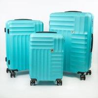 Pierre Cardin Soleil Wheeled Hard Sided 3pc Suitcase Set TSA Luggage Locks Teal | Size: 3 Pack