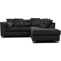 Victoria Soft Plush Velvet 3 to 4 Seater L Shaped Corner Sofa Right Hand Facing - Scatter Back