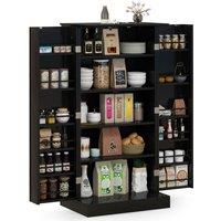 Gymax kitchen Pantry Cabinet Food Cabinet With Adjustable Shelves & 2 Doors in Black