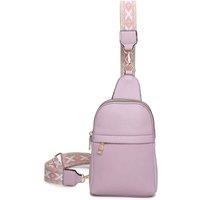 Fontanella Fashion Women's Rango PU Crossbody Sling Bag with Canvas Strap in Lilac