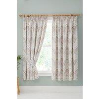 Dreams & Drapes 'Palais' Pair of Pencil Pleat Curtains With Tie-Backs in Green | Size: 168 cm width x 183 cm drop