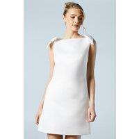 Coast Women's Structured Satin Bow Detail Bridal Mini Dress in Ivory | Size: 12