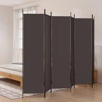 Berkfield Home 6-Panel Room Divider Brown 300x200 cm Fabric
