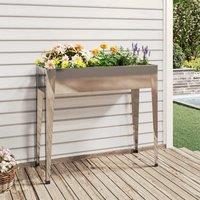 Berkfield Home Garden Planter 100.5x40.5x90 cm Galvanised Steel in Silver