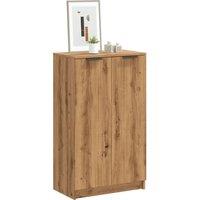 Berkfield Home Shoe Cabinet Artisian Oak 59x35x100.5 cm Engineered Wood in Brown