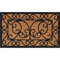 Berkfield Home Door Mat Rectangular 45x75 cm Rubber & Coir in Brown