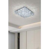 Clear Finish Modern Square Crystal LED Ceiling Light