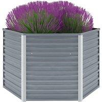 Berkfield Home Garden Raised Bed Galvanised Steel 129x129x77 cm Grey | Size: 129 x 129 x 77 cm
