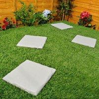 mysmartbuy Plastic Patio Stepping Stones - Weatherproof Concrete Effect Anti-Slip Square Paving Slabs - Each Measure 30 x 30cm in Grey | Size: 16 Pack