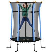 HOMCOM Kids Trampoline Mini Bouncer w/ Enclosure Safety Net For Ages 3-10 Years in Blue