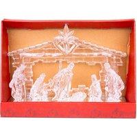 Shatchi Acrylic Light Up Nativity Scene Featuring Jesus, Mary, Joseph & the three wise men in Natural