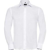 Russell Collection Men's Ultimate Tailored Long-Sleeved Shirt in White | Size: 19.5 in