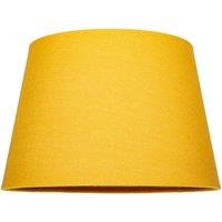 Happy Homewares Traditional Linen Fabric Drum Shade for Pendant & Lampshade in Mustard | Size: 14 inches